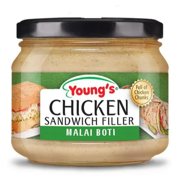 young’s Chicken Sandwich Filler Malai Boti 275g Glass Bottle