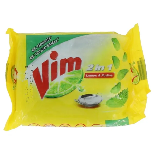 VIM DISHWASH BAR 2 IN 1 LEMON AND PODINA 75 GM-AFP-000240338