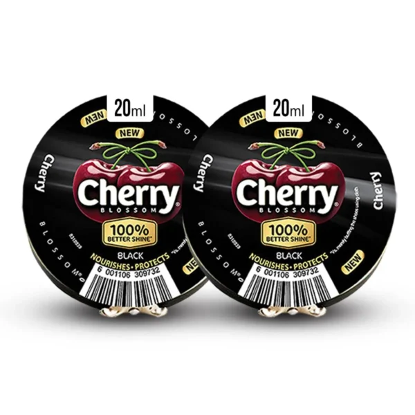 Cherry Blossom Paste Shoe Polish Black 20ml - Pack of 2