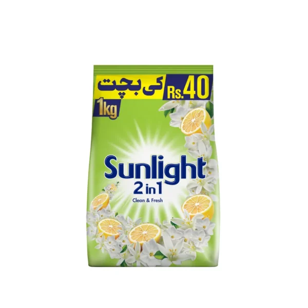 Sunlight 2in1 Washing Powder Green - 1KG (Clean & Fresh)