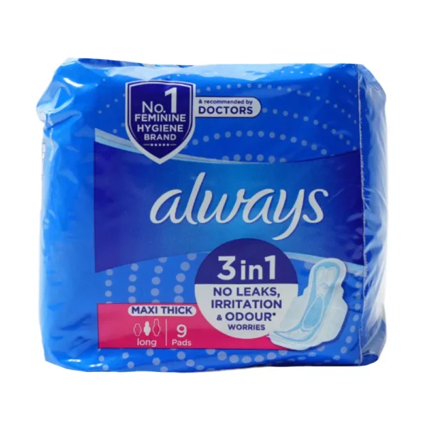 ALWAYS PADS MAXI THICK LONG 9PC PACK-AFP-000116490