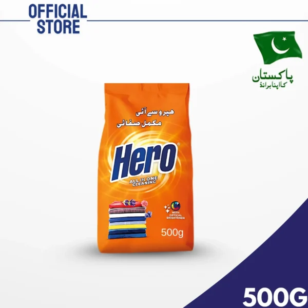 Hero Detergent Powder 500gm – All-in-One Cleaning Power