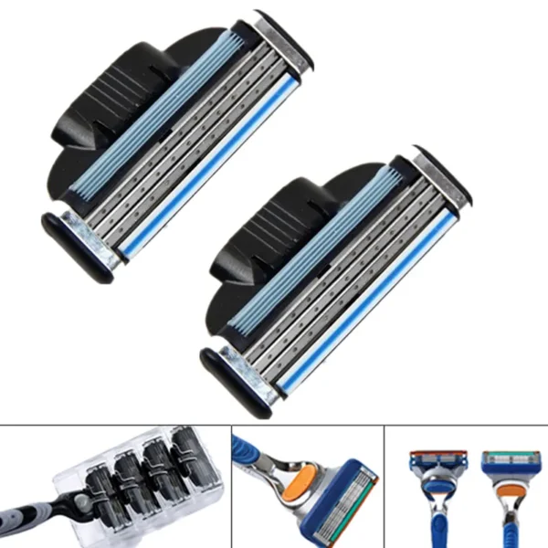 4PCS Mens Razor Blades For Gillette Fusion 3-Layer Refills Shaver Replacement
